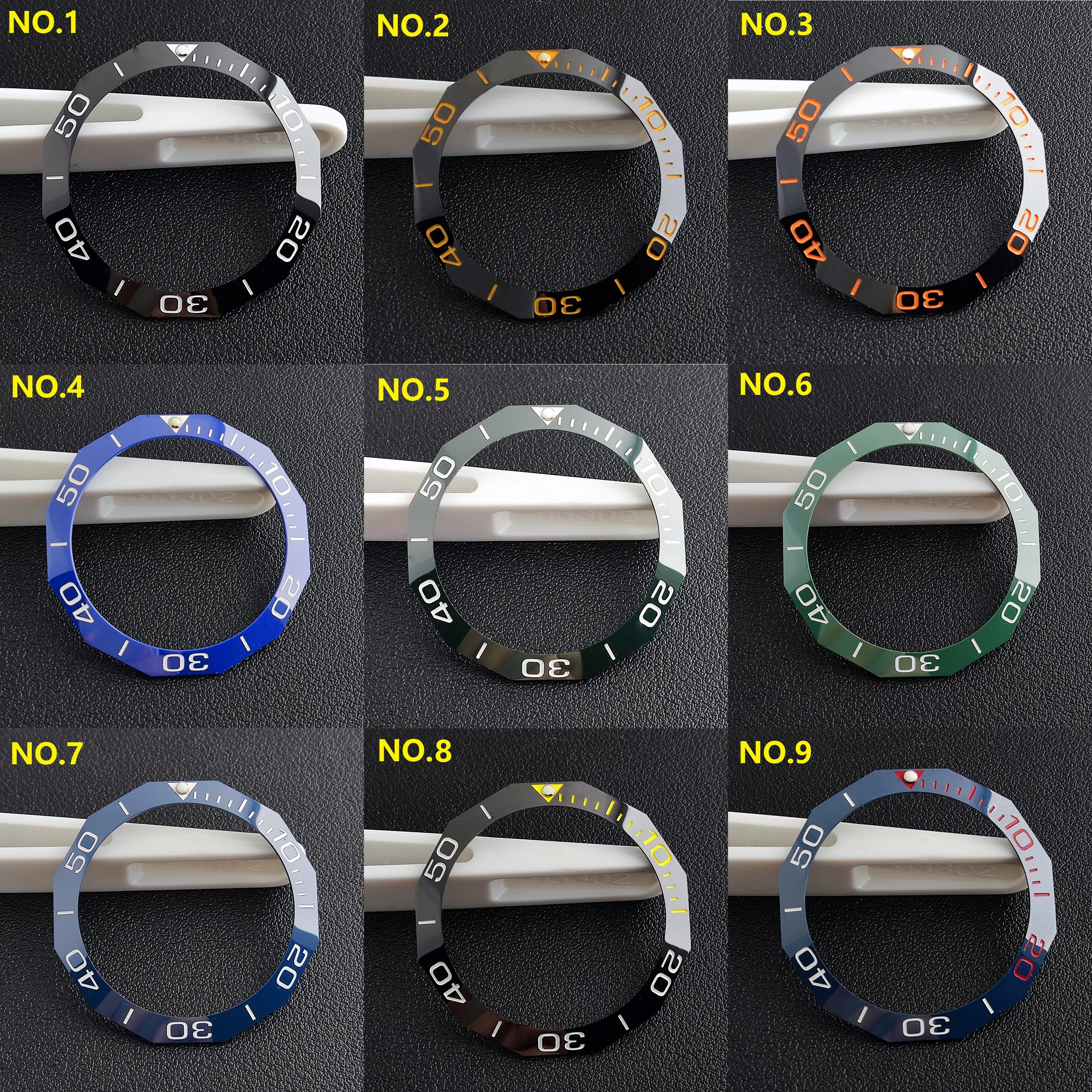 Sostituzione Dell'Inserto Della Lunetta In Ceramica Luminosa Inclinata Da 42.3*33.3Mm Dell'Orologio Automatico Tag Heuer Aquaracer Way201