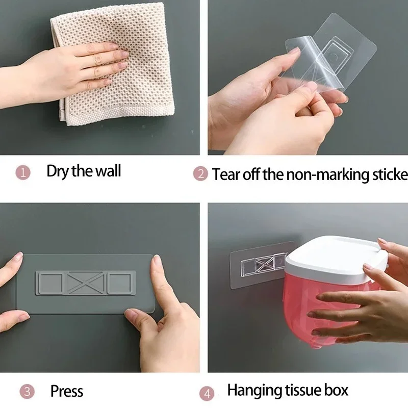 Punch-free Toilet Paper Holder Box Waterproof Storage Toilet Paper Storage Rack Towel Kitchen Bathroom Box toilet paper holder toilet paper rack
