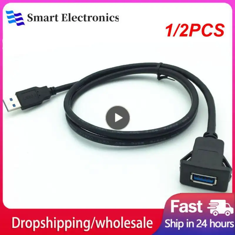 

1/2PCS 3.0 Panel Flush Mount Extension Cable with Buckle for Car Truck Boat Motorcycle Dashboard 1M