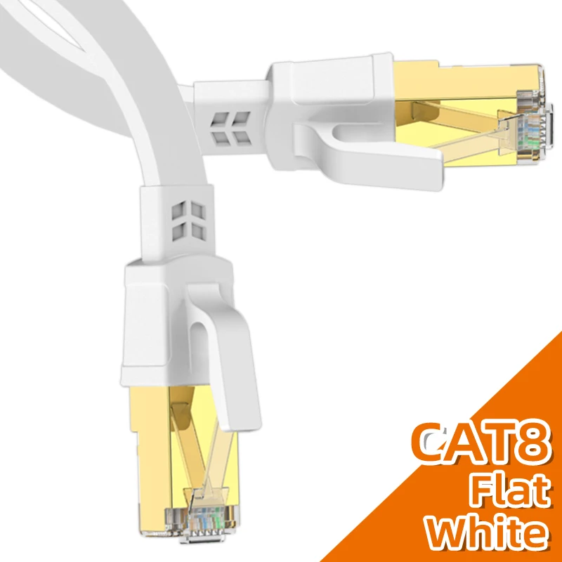 Cat 8 Flat -White
