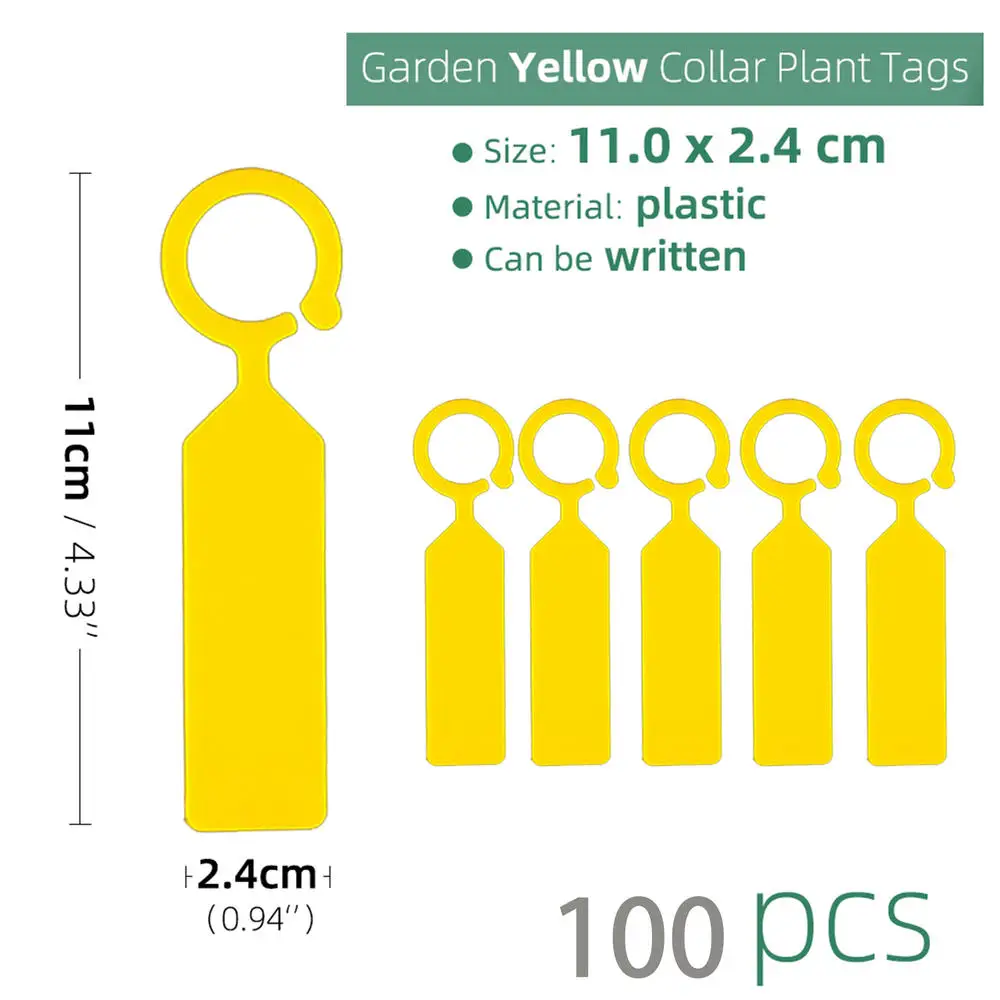 100pcs High Quality Plastic Plant Tags Pot Marker Hanging Tags Greenhouse Bonsai Collar Nursery Garden Labels