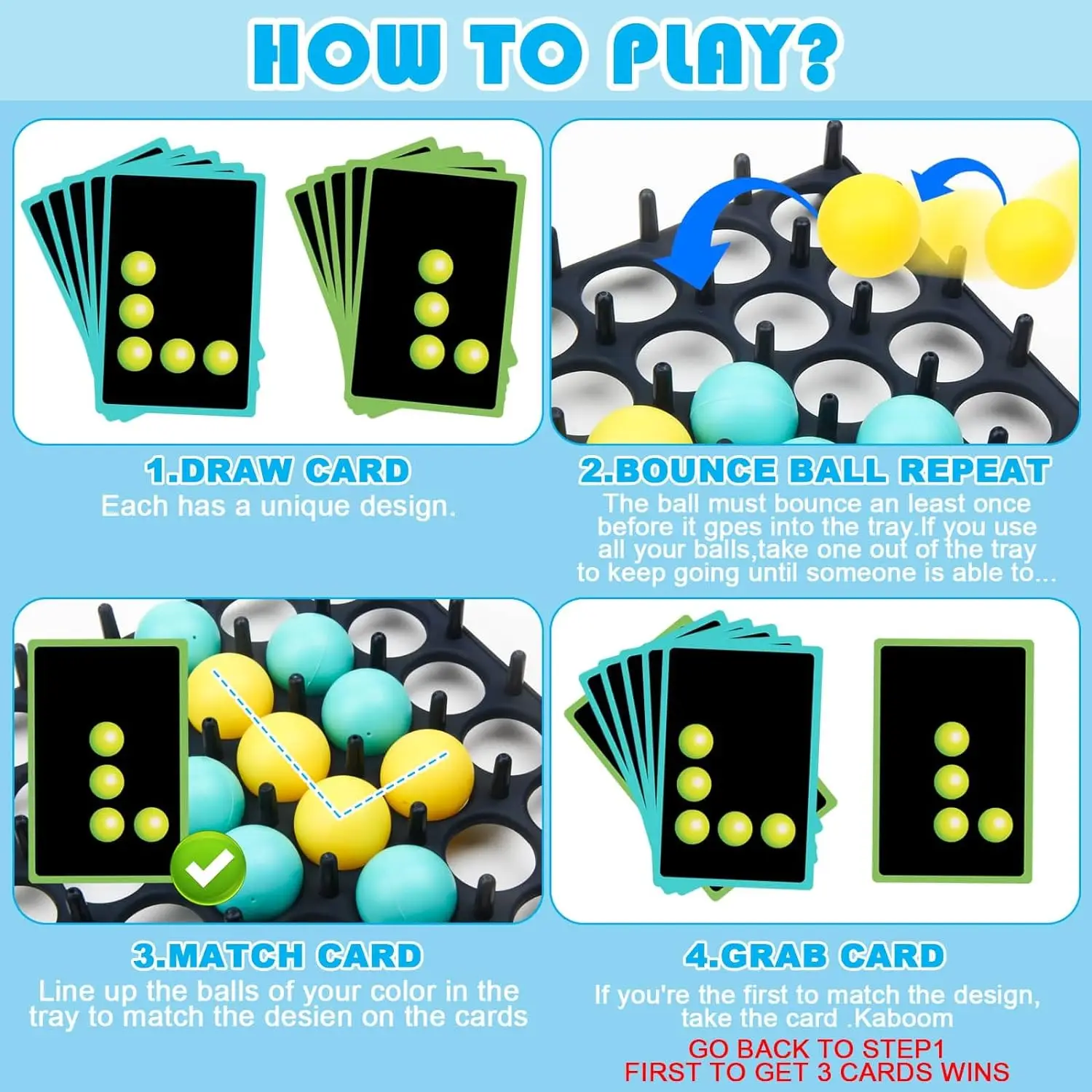 Bounce Ball Game Jumping Connect Ball Board Games Desktop Activate Battle Game Toy For Family Party Games Birthday Gift 4