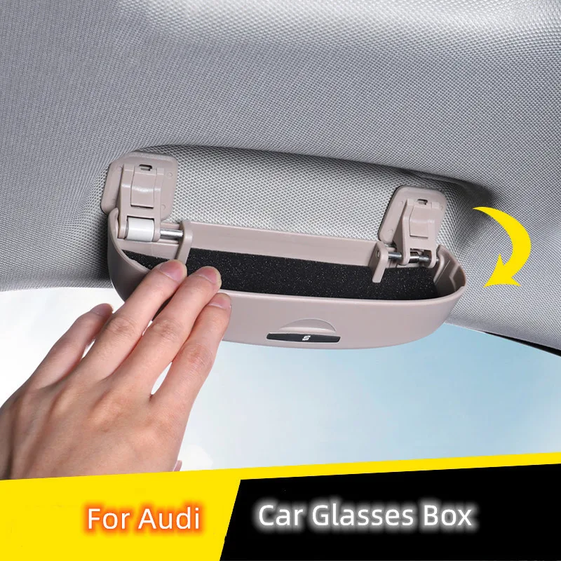 

Original Car Glasses Box Decoration For Audi A3 A4 A6 Q2 Q3 Q5 Interior Stuff Automobiles Parts Accessories Sunglasses Case