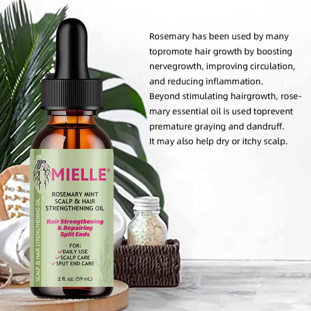 Hair Care Oil Hair Growth Essential Oil Rosemary Mint Hair Strengthening Oil Nourishing Treatment Split Ends Dry Organics Care
