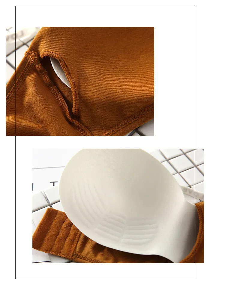 New Sexy Seamless Detachable Padded Sling Cotton Bra Casual Letter Printing Bra Fitness Breathable Ladies Bra