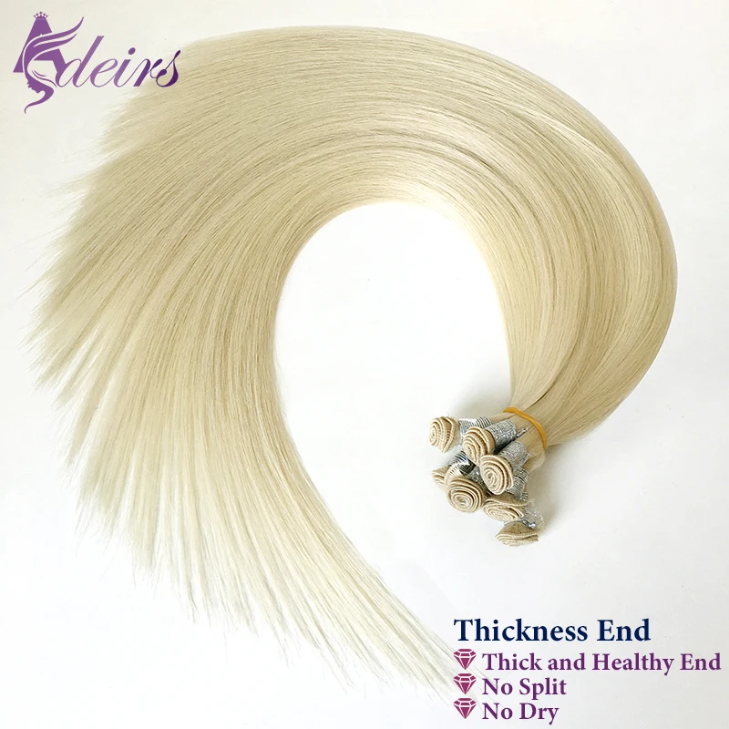 ADEIRS Capelli umani Genius Trame Estensioni Capelli Remy Doppia trama Capelli umani veri Fasci di tessitura naturale Nero Marrone Biondo - immagine 4
