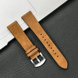 Elegant Leather Watch Strap - Premium 20mm & 22mm Adjustable Band - 22mm (YBrS)