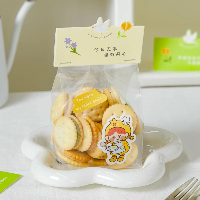LBSISI 생활 50pcs 손으로 만든 사탕 쿠키 가방 크리스마스 웨딩 셀프 스탠드 비스킷 초콜릿 DIY 사용자 정의 베이킹 가방 트레이