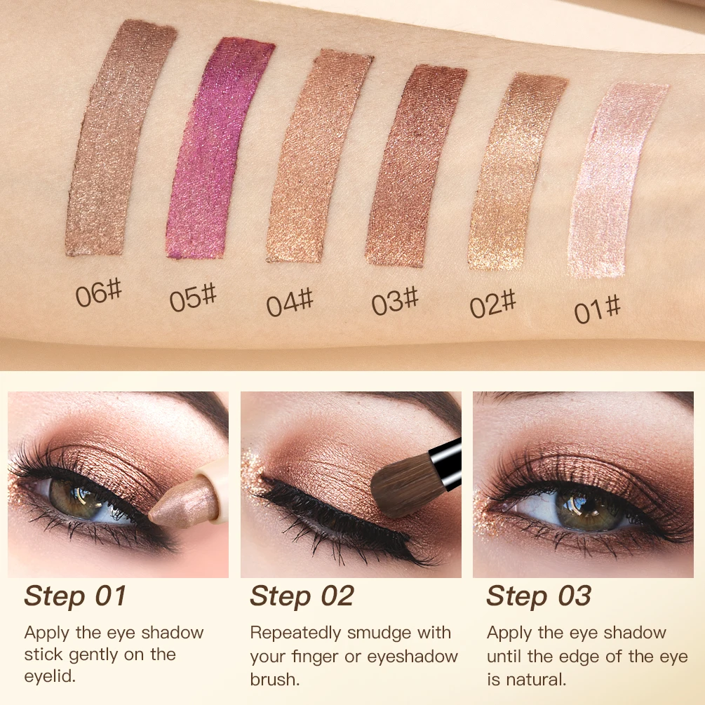 Eyeshadow Stick Eyeshadow Pen Eyeshadow Pencil Waterproof Pearlescent Glitter Shimmer Pigment Eye Shadow Liner Highlighter Pen Eyes Makeup Tools