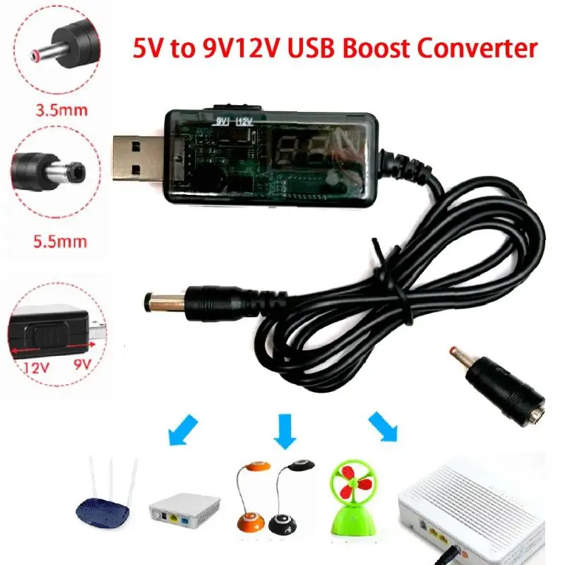 Universal USB Step-Up Power Converter with 3.5x1.35mm Connector