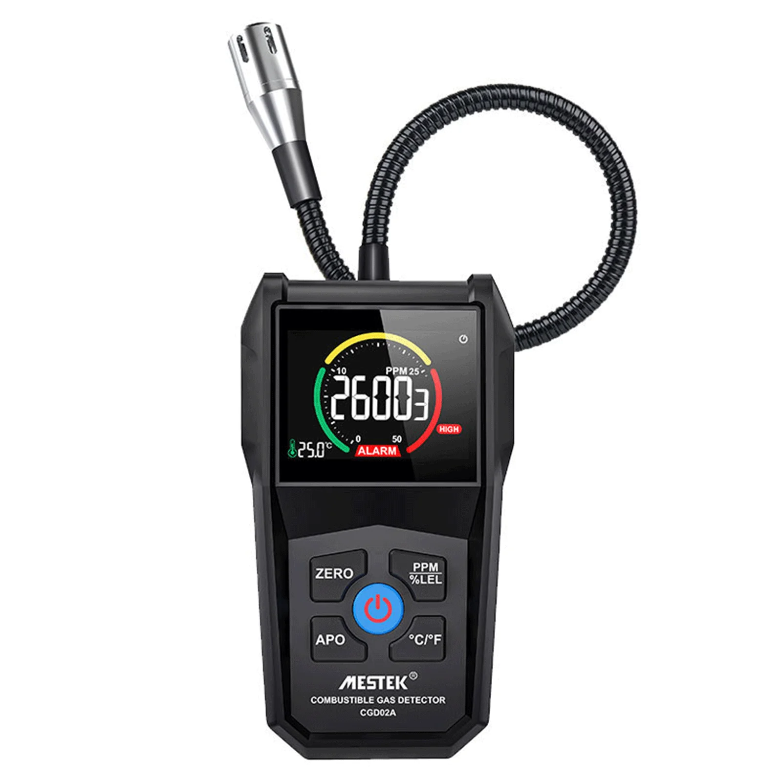 

Gas Leak Detector Analyzer LCD Screen Sound Double Alarm LEL PPM Refrigerant Flammable Natural Combustible Gas Leak Tester