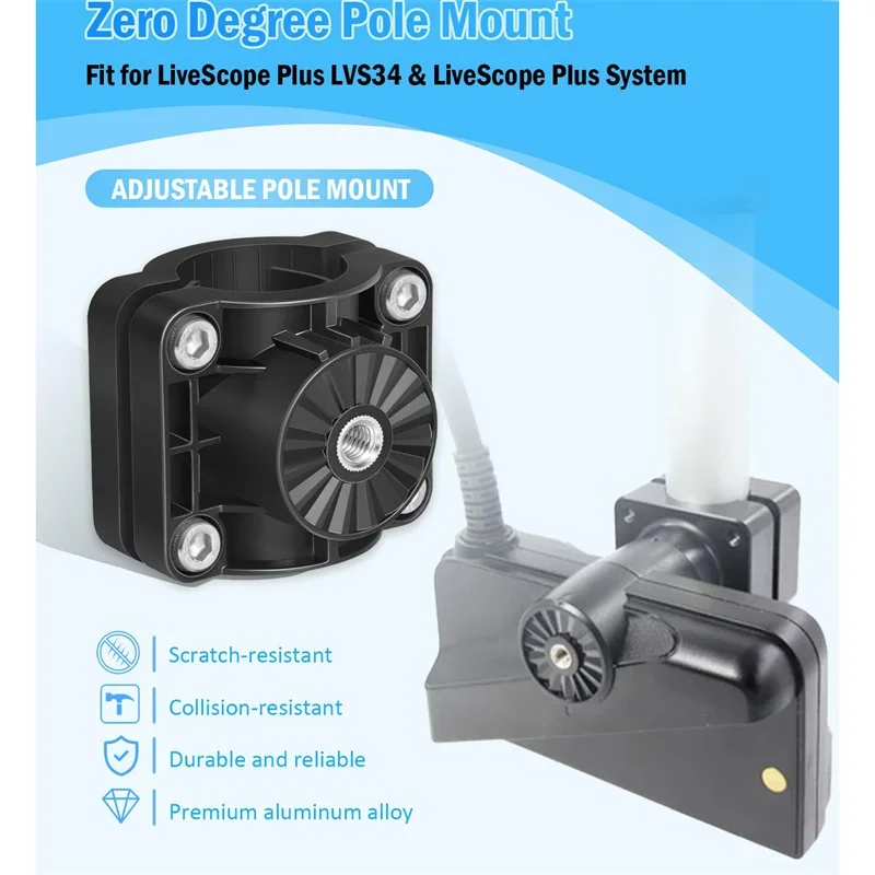 0 Degree Pole Mount Adjustable Pole Mount Fit for LiveScope Plus LVS34 & LiveScope Plus System, Replaces 010-13228-03