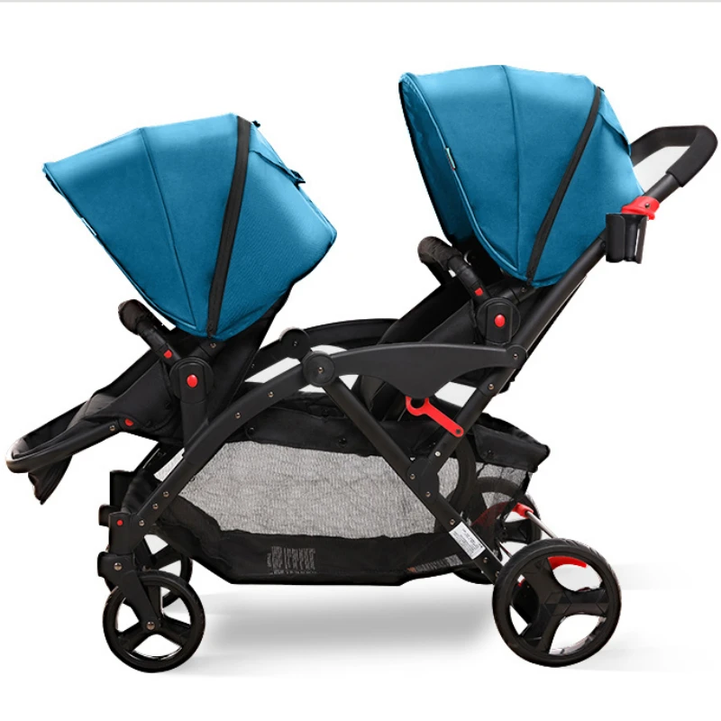Twin Baby Stroller Folding Carriage,twins stroller baby car Lying and Seating Double Seat strollers multiple child stroller