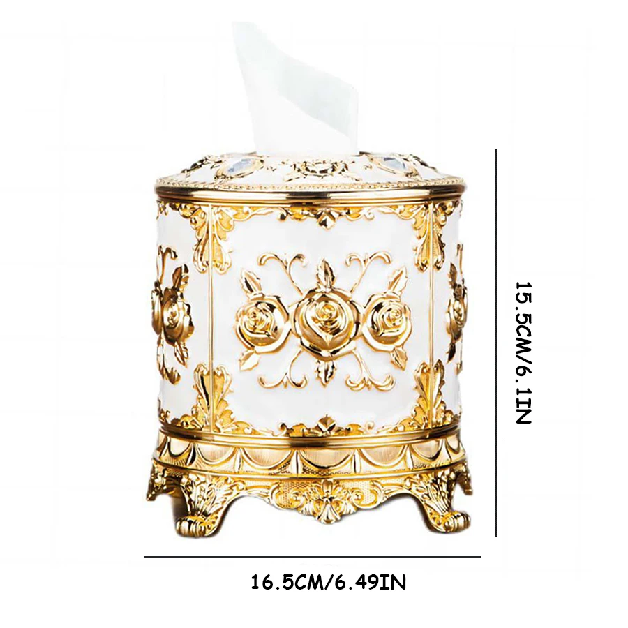 European Pattern Roll Tissue Organizer,Bathroom Countertop Organizer Round,For The Organization Of Single Rolls Of Paper Towels 2