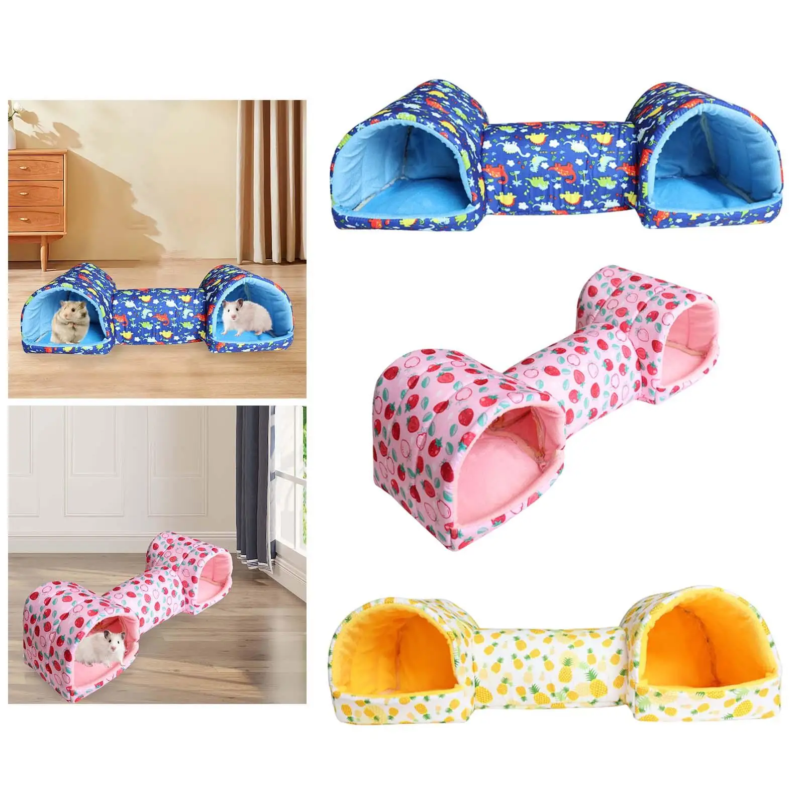 Guinea Pig Tunnel Entertainment Hamster Hideout Bunny House Small Animal House for Ferret Hedgehog Rat Chinchilla Small Pets
