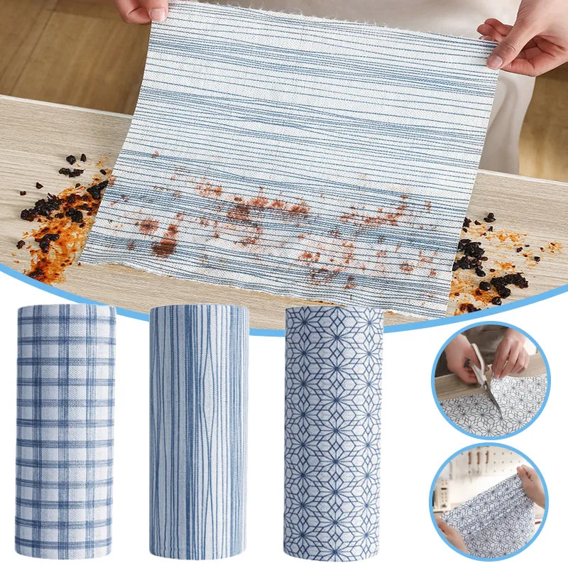 

40PCS/Roll Lazy Rag Kitchen Reusable Scouring Pad Multifunction Thicken Non-woven Fabric Cleaning Cloth Non-stick Oil Dishcloth