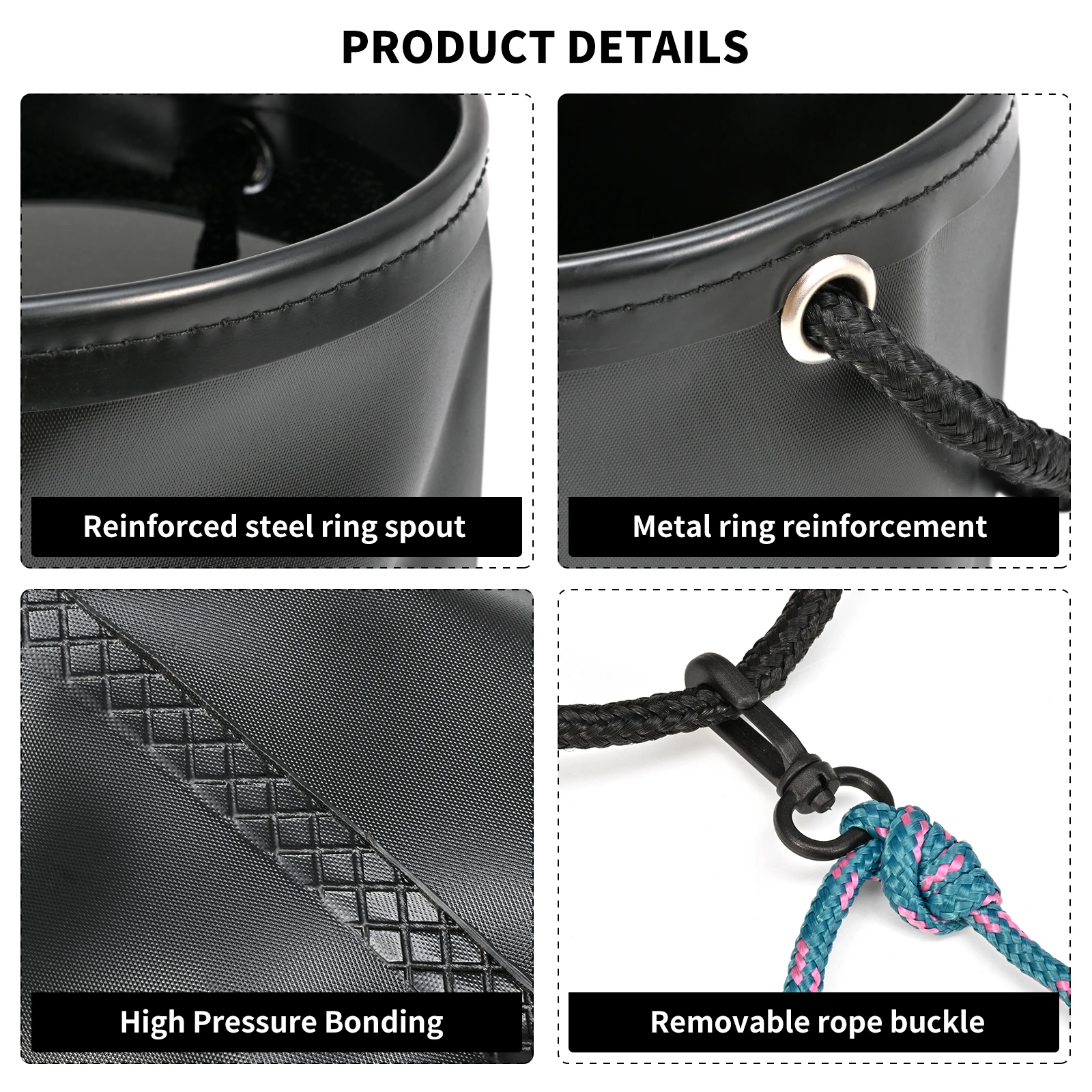 LEOFISHING PVC Coated Folding Fishing Barrel Basket 4L Waterproof Outdoor Essential Fish Protector Accessories