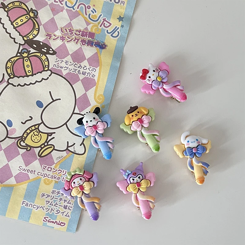 

Мультяшные милые аксессуары для волос My Melody Kuromi Cinnamoroll шпилька для волос заколка для волос головной убор подарки