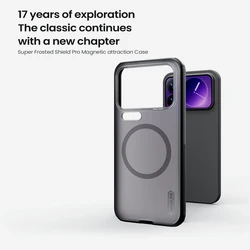 NILLKIN Magnetic Super Frosted Shield Matte Case - Sleek and Durable Protection for Xiaomi 17 pro max (Translucent)