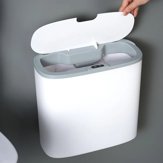 7L/10L Collapsible Trash Can Wall Mounted Slim Trash Can with Trash Bag  Container Plastic Hanging Trash Can for Kitchen Bathroom - AliExpress