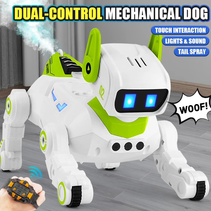 Electronic Robot Dog Toy with Light Sound and Spray Function