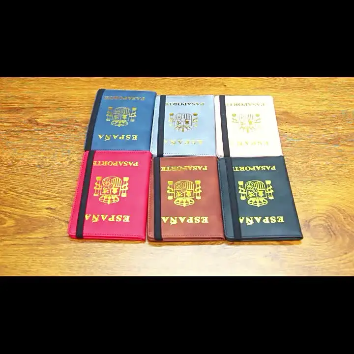 Bandiera della Spagna con emblema porta passaporto, custodia per passaporto, portafoglio passaporto, accessori da viaggio, Multicolore, 11.5x16.5cm/4.5x6.5 in, classico