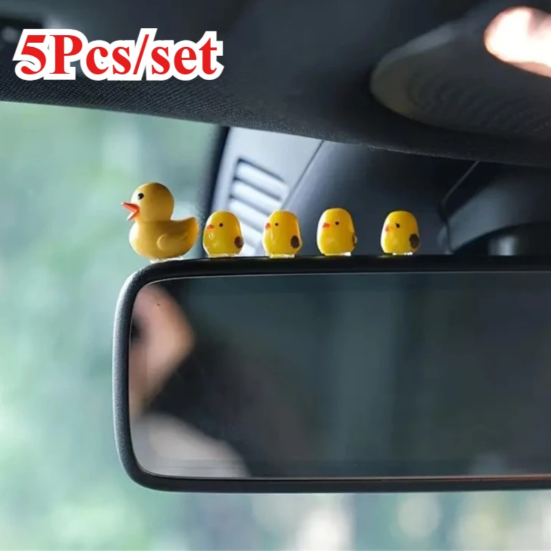 5개 세트 미니 귀여운 오리 스타일 자동차 장식품 자동차 장식
