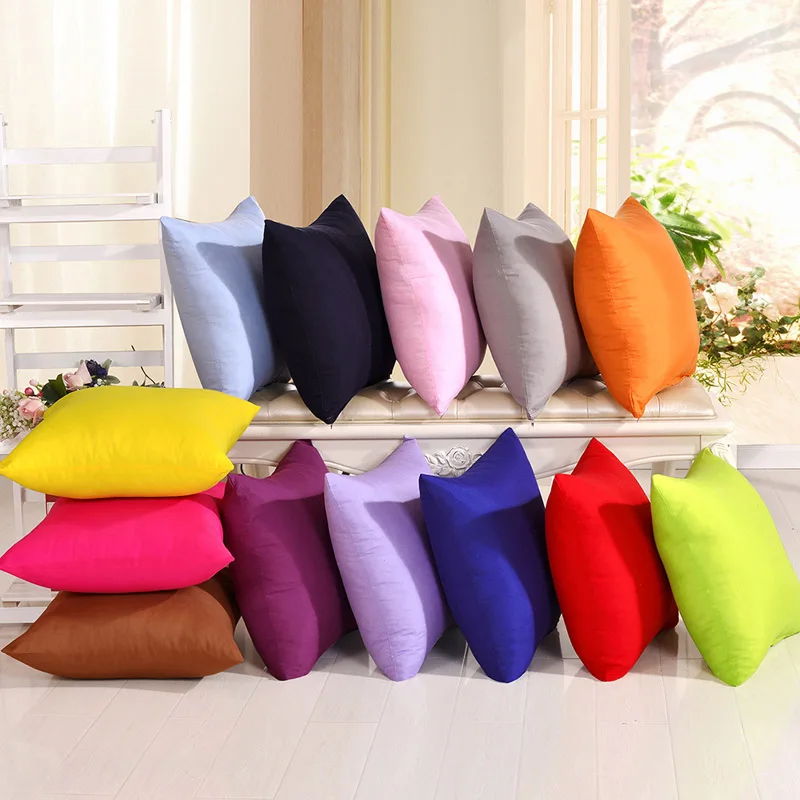 

Candy Color Cushion Cover Simple Solid Color Pillow Case Cover Black White Decorative Pillowcase Candy Colorful Cushion Cover