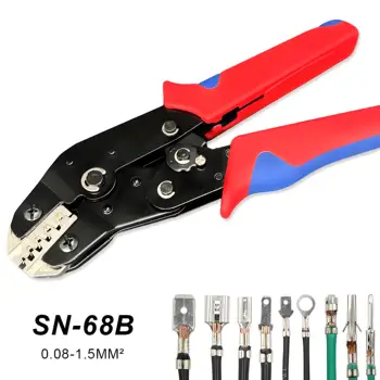 SN-68B Pinza a crimpare Pinza a crimpare JST, TE,XH,SM,VH,PH,Molex Terminali Pinza a crimpare a cricchetto per fili da 0,08-1,5 mm2 1