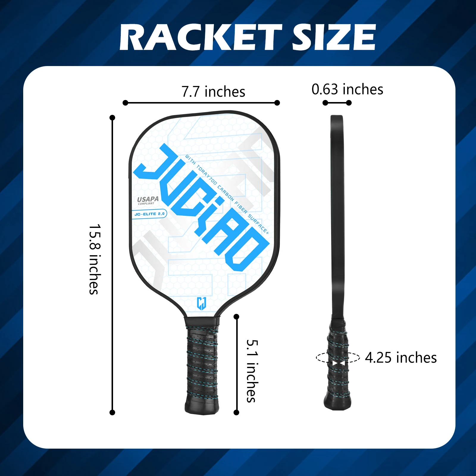 Juego de paletas de Pickleball para hombre y mujer, raqueta compatible con USAPA, incluye 4 bolas, equipo deportivo