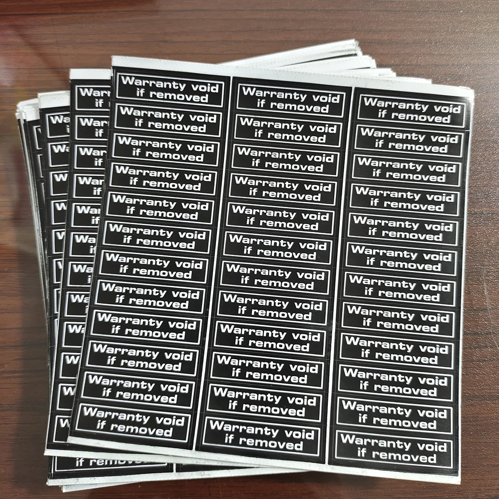 70pcs 34x9mm 제거된 경우 보증 무효 깨지기 쉬운 종이 보안 씰 열기 표시기 Tamper Evident Removal Proof Protection Label