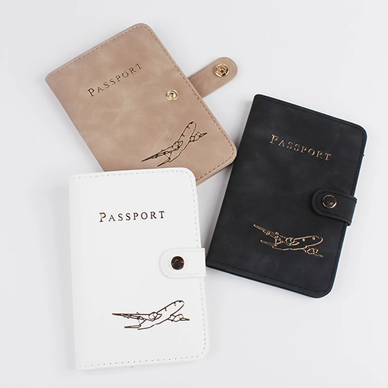 Simple Leather Passport Holder Passports Bag Cover Protection Case Fashion Document Bags Travel Abroad Ticket Solid Card Holder