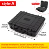 1PC Black Plastic Toolbox 250*200*76mm Shockproof Waterproof Plastic Storage Box PP Material Tote Storage Bag Built-in Sponge 2