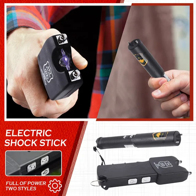 ხრიკები People Mini Led Shock Flashlight ელექტროშოკი Stick 5