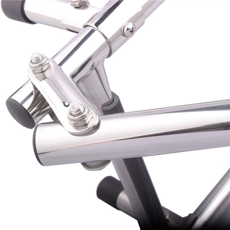 4 Steps Stainless Steel Boat Ladder Grips 2+2 Steps Transom Mount Folding Stern Ladder Gunwale-Mounted Removable Ladder