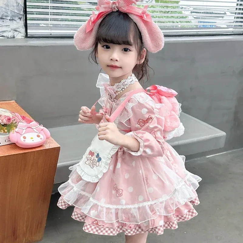 Halloween Sanrio My Melody Anime Children Dress Cartoon Lolita Princess Dresses JK Leisure Suit Summer Party Sweet Girl Birthday
