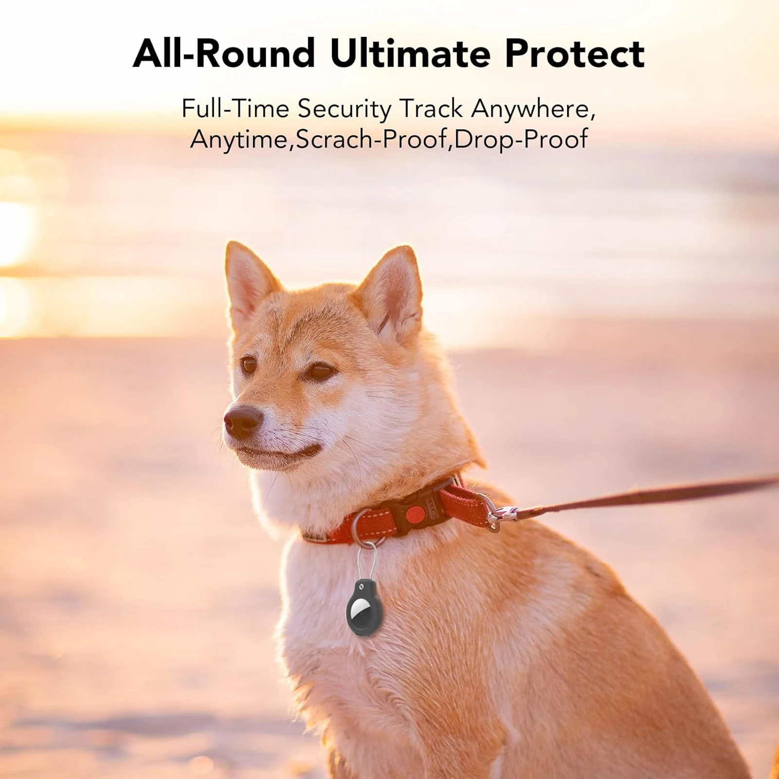 Secure AirTag Holder with Wire Cable for Keys, Pets, and Luggage