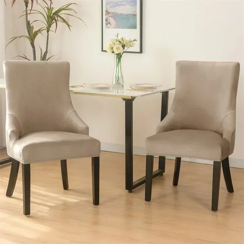 Super Soft Small ArmChair Cover Elastic Pure Color Chair Cover High Back Sloping Armchairs Slipcovers for Hotel Home Decor