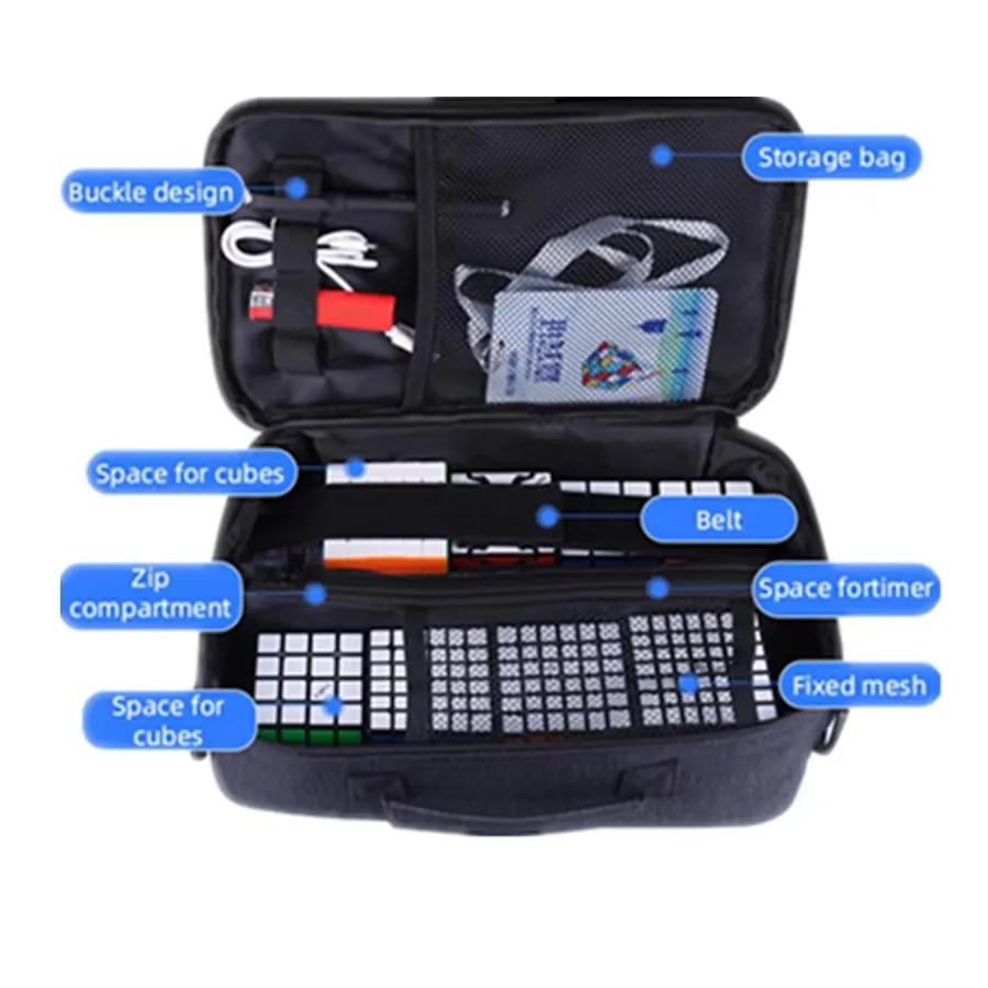 Qiyi 숄더백 전문 가방 2x2 3x3x3 4x4 5x5 6x6 7x7 8x8 9x9 10x10 매직 큐브 핸드백 숄더백 보관 가방