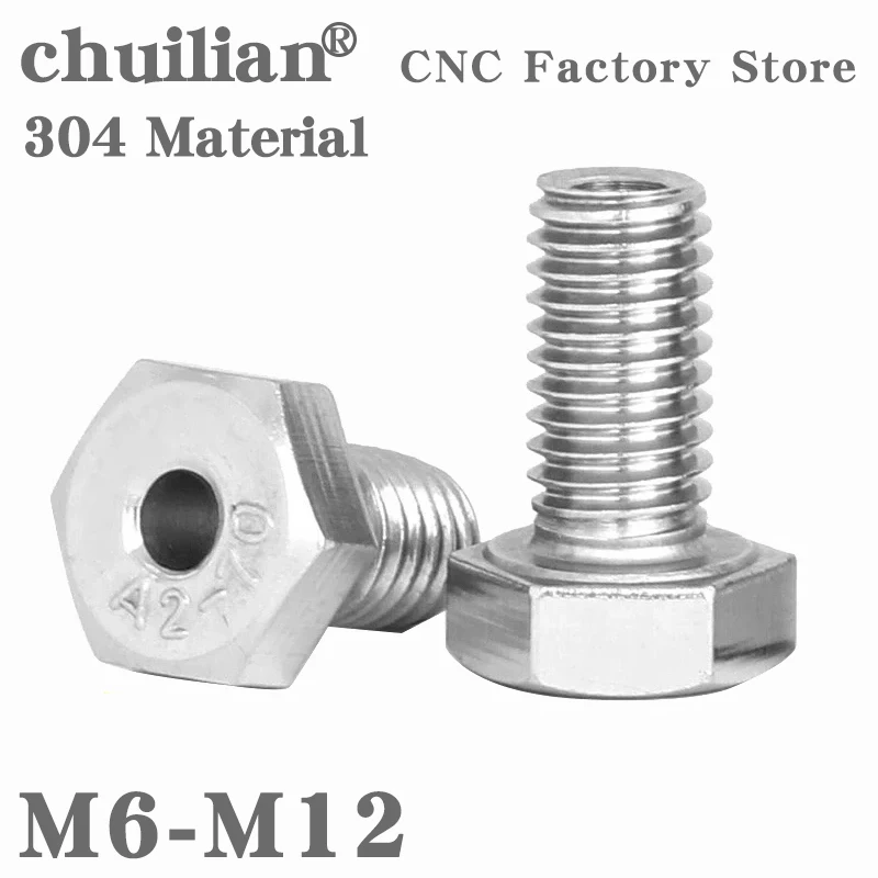 

M6 M8 M10 M12 Stainless Steel Outer Hexagonal Hollow Bolt Hollow-through Lamp With Hole Screw Custom