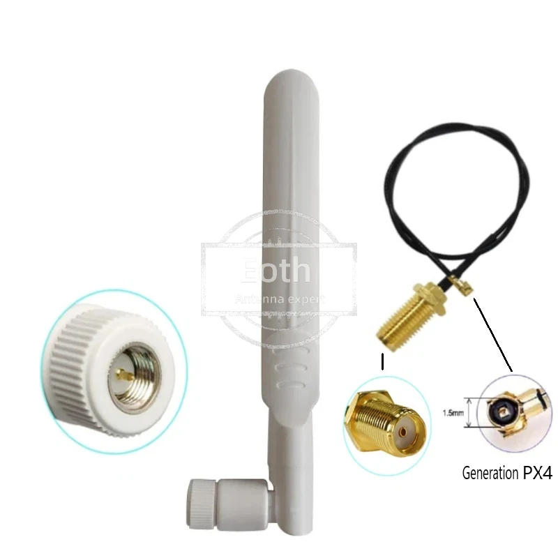 Eoth 5세트 5.8/2.4GHZ 안테나 8dBi 게인 SMA 남성 듀얼 밴드 및 px4 - SMA 여성 케이블 (메쉬태스틱 네트워크 로라 라우터 WIFI용)