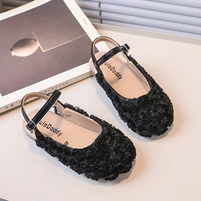 Girls Summer Flat Sandals Wedding Party Kids Casual Shoes