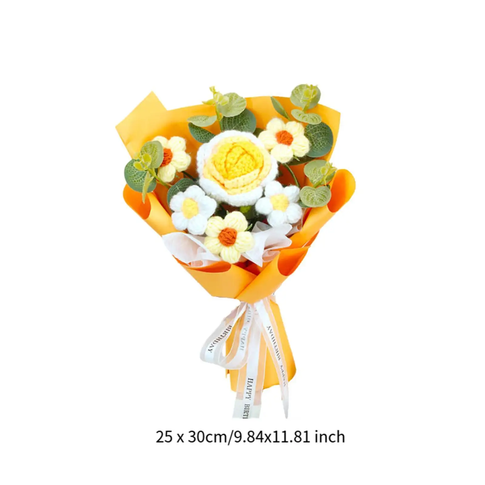 30cm Crochet Flower Bouquet Christmas Decoration Valentine's Day Eternal Blessing Versatile