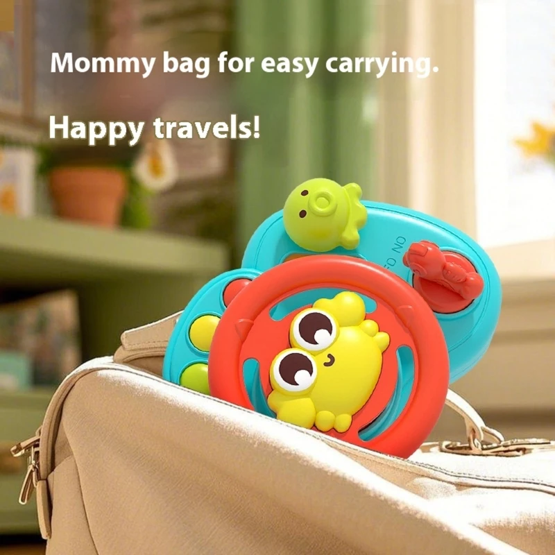  교육 스티어링 휠 장난감 감각 놀이 사운드 버튼 활동 장난감 15UB