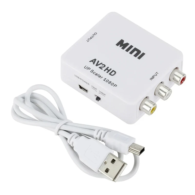 Adapter kompatybilny z AV na HDMI Konwerter kompozytowy wideo 1080P AV2HDMI kompatybilny z RCA na HDTV CVSB L R Skalownik wideo
