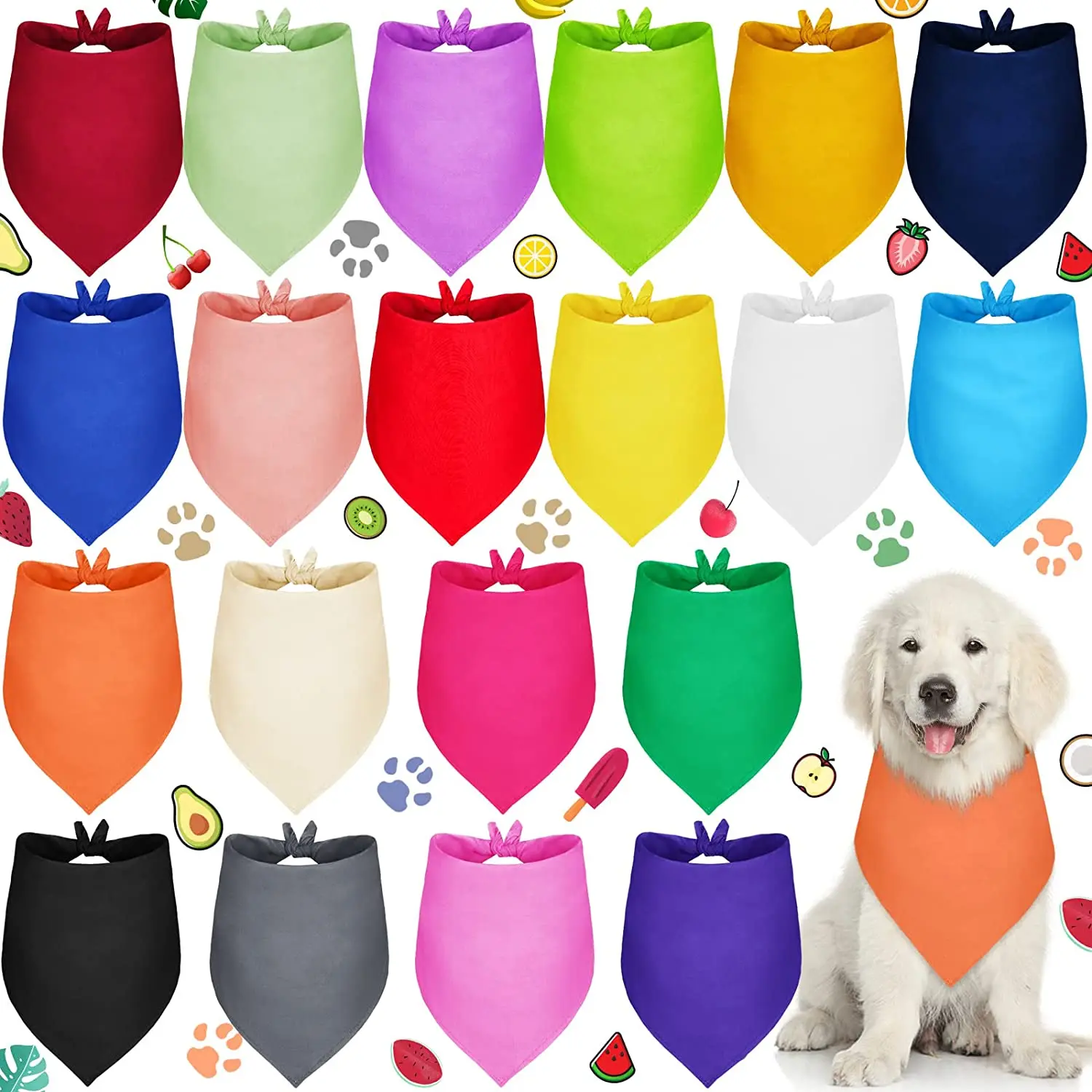 Bandanas-Lisas-para-perros-y-gatos-Bandana-lavable-con-transferencia-de ...