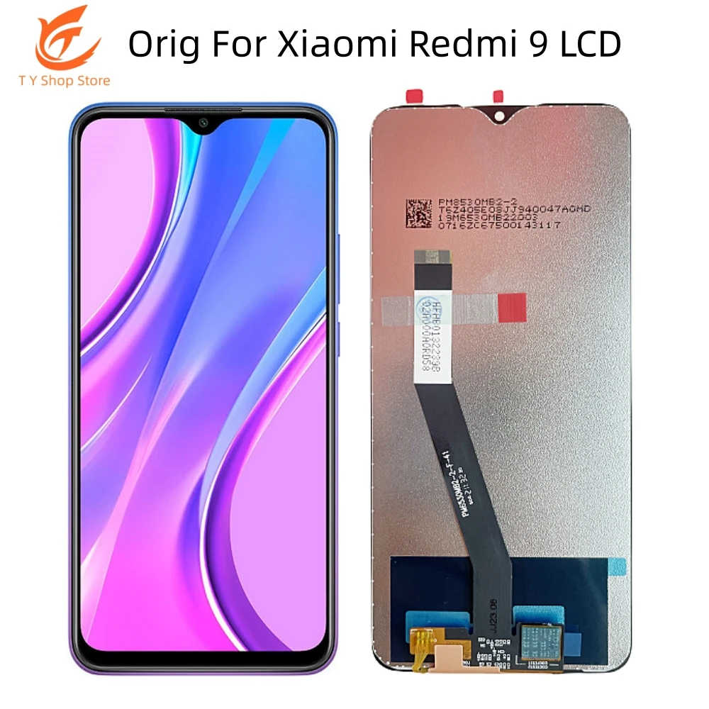 

Original LCD Display Screen for Xiaomi Redmi 9, Touch Digitizer Assembly, Repair Parts, 6.53 ", M2004J19G, M2004J19C