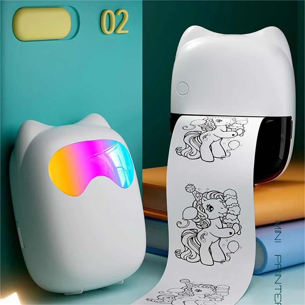 휴대용 미니 무선 열전사 프린터, BT 200dpi 사진 라벨 메모, 잘못된 질문 인쇄 