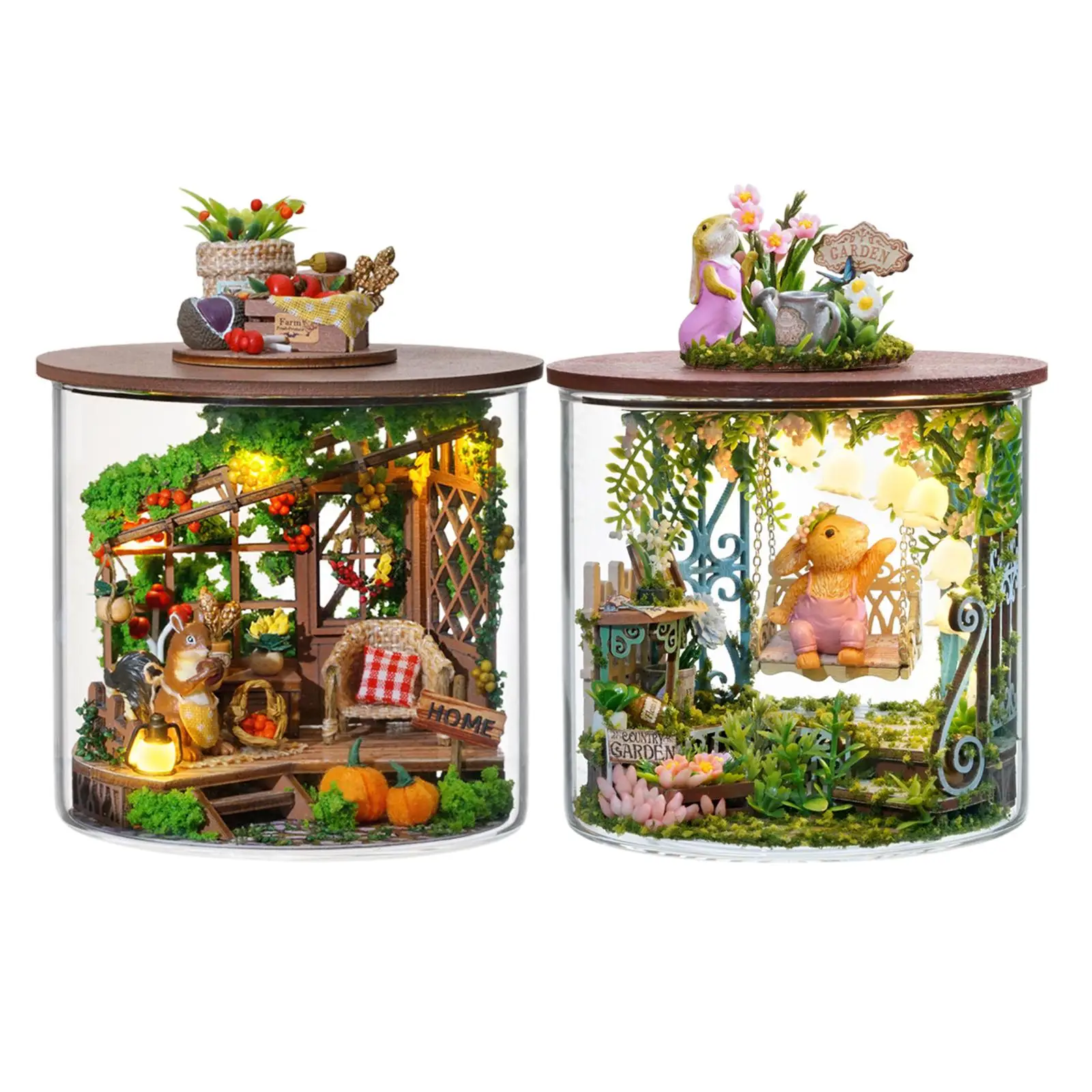 

DIY Miniature Dollhouse Kit Dream Bottle Mini 3D Wooden Doll House Craft Model for Children Girls Boys Toddler Birthday Gift