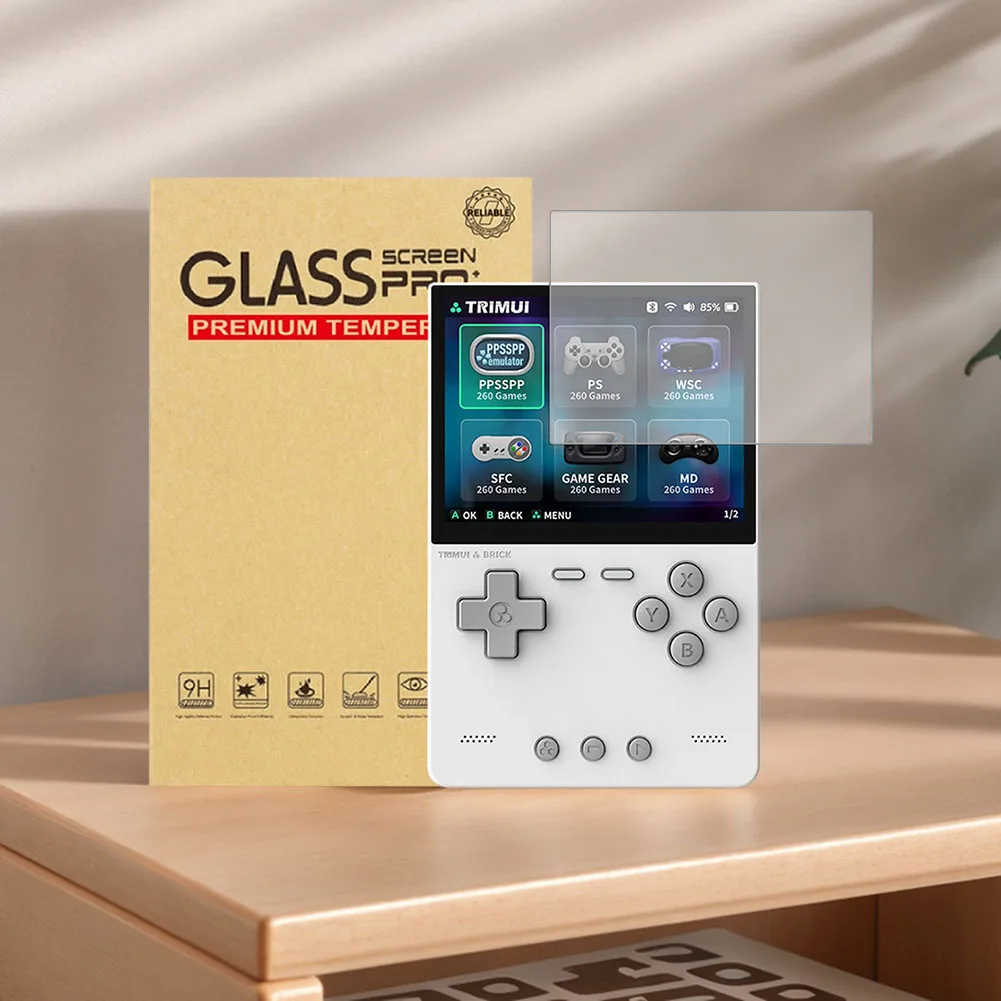 For Trimui Brick Tempered Glass Screen Protector Films Anti-Scratch 9H Tempered Glass Protective Film Game Console Accessories